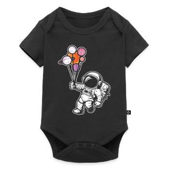 Astronaut Holding Planet Balloons Solar System - Baby Premium short-sleeve bodysuit - black - Front