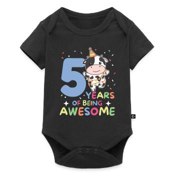 Vache pour les enfants de 5 ans - Body à manches courtes Premium Bébé - noir - Devant
