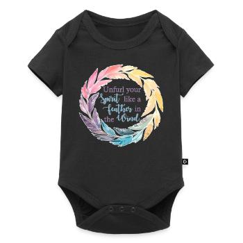 Unfurl Your Spirit Like A Feather In The Wind Boho - Baby Premium Kurzarmbody - Schwarz - Vorne