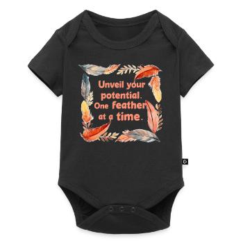 Unveil Your Potential One Feather At A Time Boho A - Baby Premium Kurzarmbody - Schwarz - Vorne
