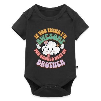 Geschwister Bruder - Baby Premium Kurzarmbody - Schwarz - Vorne