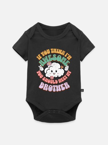 Geschwister Bruder - Baby Premium Kurzarmbody - Schwarz