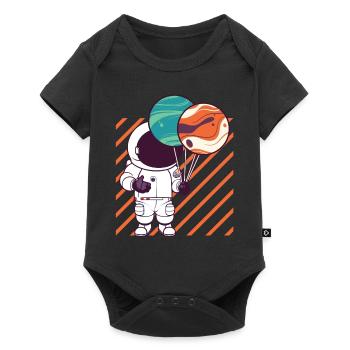 Astronaut Holding Planet Balloons Solar System - Baby Premium short-sleeve bodysuit - black - Front