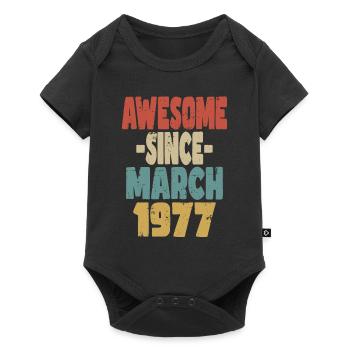 Awesome March 1977 - Baby Premium short-sleeve bodysuit - black - Front