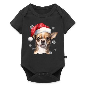 Cute Chihuahua In Santa Hat Pets Christmas Winter - Baby Premium Kurzarmbody - Schwarz - Vorne