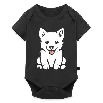 Humor kleiner Husky - Baby Premium Kurzarmbody - Schwarz - Vorne
