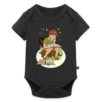 Garçon avec livre - Body à manches courtes Premium Bébé - noir - Devant