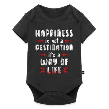 Happiness is not a destination, it's a way of life - Baby Premium short-sleeve bodysuit - black - Front