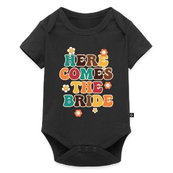Groovy Bridal Wedding Party Bridal Flower Flowers - Baby Premium short-sleeve bodysuit - black - Front