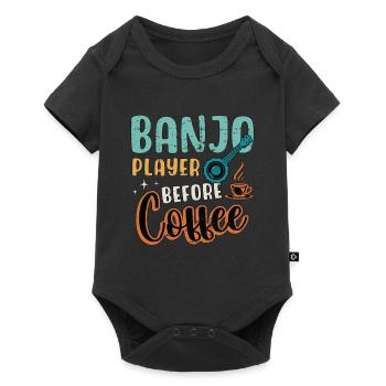 Joueur de banjo avant le café Amateur de musique folklorique - Body à manches courtes Premium Bébé - noir - Devant
