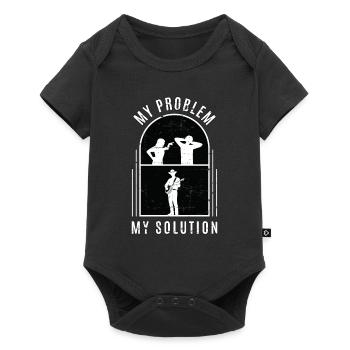 Joueur de banjo Mon problème Ma solution Pictogramme Papa - Body à manches courtes Premium Bébé - noir - Devant