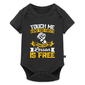 Touch me and your first Wing Chun lesson is free - Baby Premium short-sleeve bodysuit - black - Front