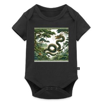 Chinesische Drachenkunst Mystische Waldgeister - Baby Premium Kurzarmbody - Schwarz - Vorne