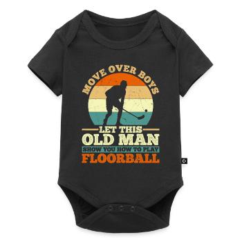 Floorball Player Grandpa Floorball Grandpa Floorba - Baby Premium short-sleeve bodysuit - black - Front
