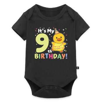 Duck for 9th birthday children nine years old - Baby Premium short-sleeve bodysuit - black - Front