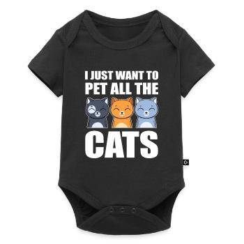 I Just Want To Pet All The Cats Miezekatze - Baby Premium short-sleeve bodysuit - black - Front
