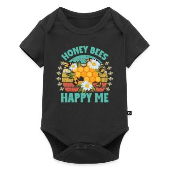 Honey Bee Webeke Hive Beekeeper Honeycomb - Baby Premium short-sleeve bodysuit - black - Front