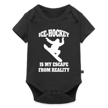 Eishockey Hockeyfan Eishockeyspieler Eishockeyteam - Baby Premium Kurzarmbody - Schwarz - Vorne