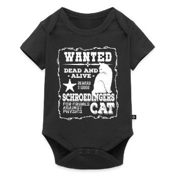Chasse à l’homme du chat de Schrödinger Wanted morte et vivante - Body à manches courtes Premium Bébé - noir - Devant