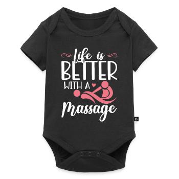 Massagetherapeuten Therapie Masseuse Wertschätzung - Baby Premium Kurzarmbody - Schwarz - Vorne