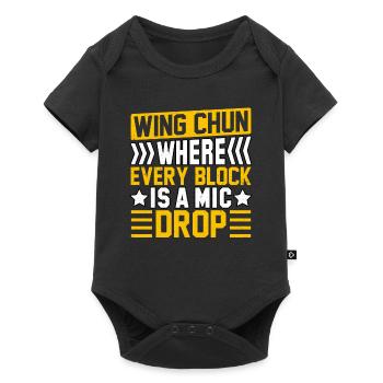 Wing Chun, wo jeder Block ein Mic Drop ist - Baby Premium Kurzarmbody - Schwarz - Vorne