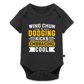 Wing Chun dodging kicks embracing cool - Baby Premium short-sleeve bodysuit - black - Front