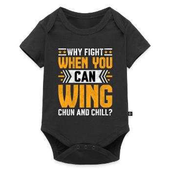 Pourquoi se battre quand on peut faire du wing chun et se détendre ? - Body à manches courtes Premium Bébé - noir - Devant