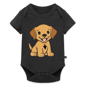 Small dog humor labrador - Baby Premium short-sleeve bodysuit - black - Front