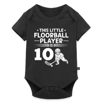 10th Birthday Floorball Player Kids Floorball Play - Baby Premium Kurzarmbody - Schwarz - Vorne