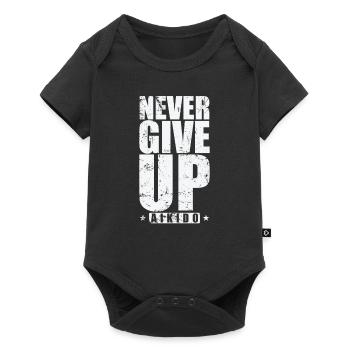 Never Give Up Aikido Training Kampfkunst - Baby Premium Kurzarmbody - Schwarz - Vorne