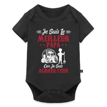 Je Suis Le Meilleur Papa Car Je Suis Agriculteur - Body à manches courtes Premium Bébé - noir - Devant
