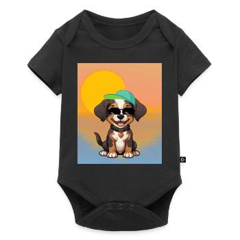 Drôle de chien - Body à manches courtes Premium Bébé - noir - Devant