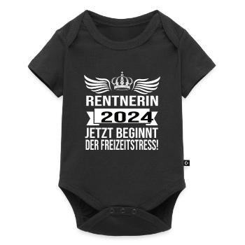Pension 2024 Pensionärin 2024 Rente 2024 - Baby Premium Kurzarmbody - Schwarz - Vorne
