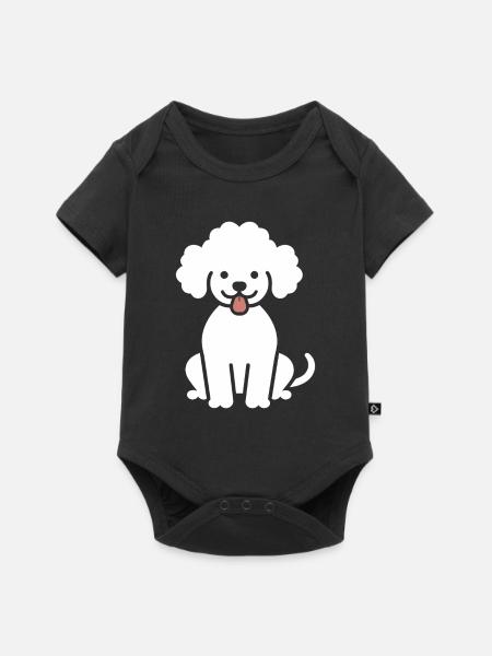 Humor Hund Kleiner Pudel - Baby Premium Kurzarmbody - Schwarz