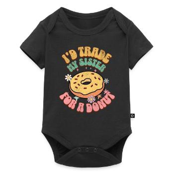 Donut Sister Siblings Funny Sayings - Baby Premium short-sleeve bodysuit - black - Front