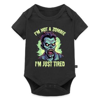 I'm Not A Zombie I'm Just Tired Funny Halloween Da - Baby Premium Kurzarmbody - Schwarz - Vorne