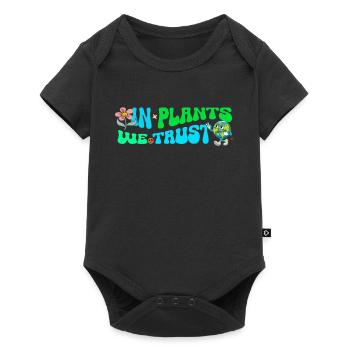 Earth Day Groovy Hippie 70s Retro Retro - Baby Premium short-sleeve bodysuit - black - Front