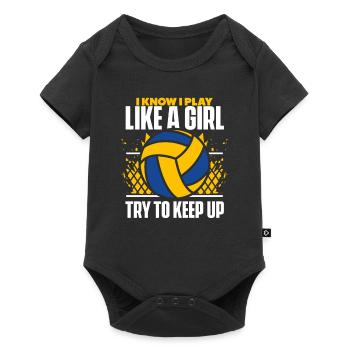 I Know I Play Like A Girl Volleyball Freak - Baby Premium short-sleeve bodysuit - black - Front