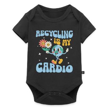 Earth Day Groovy Hippie 70s Retro Retro - Baby Premium short-sleeve bodysuit - black - Front
