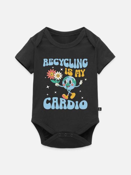 Jour de la Terre Groovy Hippie Années 70 Rétro Rétro - Body à manches courtes Premium Bébé - noir