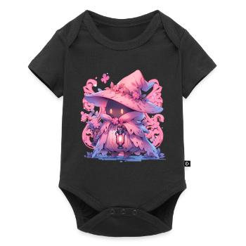 Pastel Goth Magician Floral Witch Creepy Cute Wicc - Baby Premium Kurzarmbody - Schwarz - Vorne