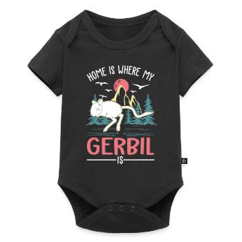 La maison, c’est là où ma gerbille est la gerbille - Body à manches courtes Premium Bébé - noir - Devant