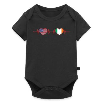USA Ireland Heartbeat American Irish - Baby Premium short-sleeve bodysuit - black - Front