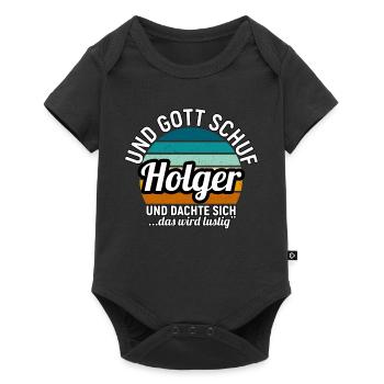 Holger - Baby Premium Kurzarmbody - Schwarz - Vorne