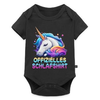 Einhorn Offizielles Schlafshirt - Baby Premium Kurzarmbody - Schwarz - Vorne