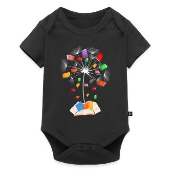 Books dandelion flowers reading lovers - Baby Premium short-sleeve bodysuit - black - Front