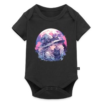 Moon Witch Cat Cute Creepy Witchcraft Kawaii Paste - Baby Premium Kurzarmbody - Schwarz - Vorne