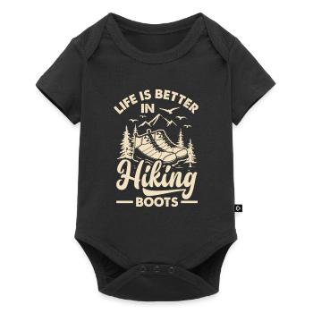 Cadeau de randonnée drôle - Body à manches courtes Premium Bébé - noir - Devant