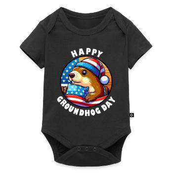Groundhog Happy Groundhog Day Spring America - Baby Premium short-sleeve bodysuit - black - Front
