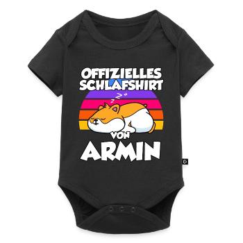 Offizielles Schlafshirt Von Armin - Baby Premium Kurzarmbody - Schwarz - Vorne